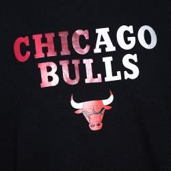 مملوكة مسبقًا Marcelo Burlon X NBA Black Chicago Bulls Print Cotton Sweatshirt L