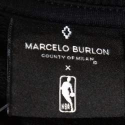 مملوكة مسبقًا Marcelo Burlon X NBA Black Chicago Bulls Print Cotton Sweatshirt L