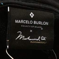 Marcelo Burlon Black Cotton Muhammad Ali Hoodie L