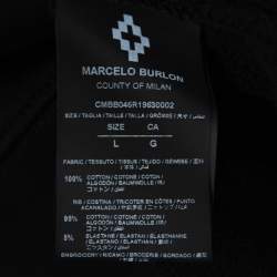 Marcelo Burlon Black Cotton Muhammad Ali Hoodie L