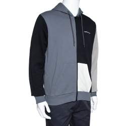 Marcelo Burlon Colour Block Cotton Zip Front Hoodie S