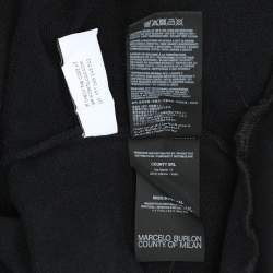 مملوكة مسبقًا Marcelo Burlon Black Wings Printed Cotton Knit Hoodie S