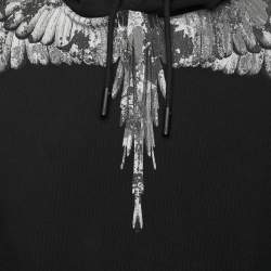 مملوكة مسبقًا Marcelo Burlon Black Wings Printed Cotton Knit Hoodie S