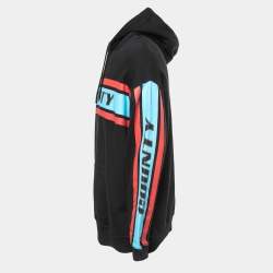 Marcelo Burlon Black County Stripe Print Cotton Hoodie M