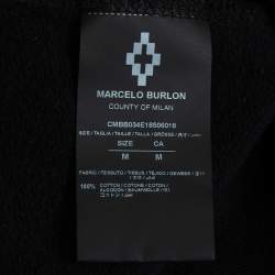 Marcelo Burlon Black County Stripe Print Cotton Hoodie M
