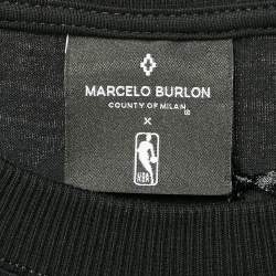 Marcelo Burlon x NBA Black NY Knicks Print Cotton and Mesh Trim T-Shirt S