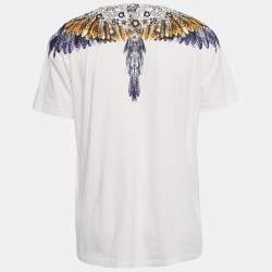 Marcelo Burlon White Hawaiian Wings Print Cotton Crew Neck T-Shirt XL