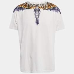 Marcelo Burlon White Hawaiian Wings Print Cotton Crew Neck T-Shirt XL
