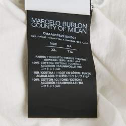 Marcelo Burlon White Hawaiian Wings Print Cotton Crew Neck T-Shirt XL