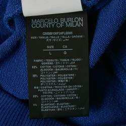 Marcelo Burlon Blue Printed Cotton Hoodie L
