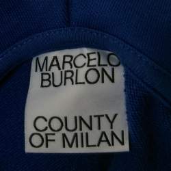 Marcelo Burlon Blue Printed Cotton Hoodie L