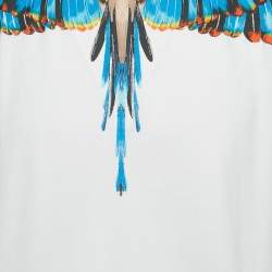 Pre Owned Marcelo Burlon White/Blue Icon Wings Print Cotton T-Shirt M