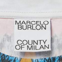 Pre Owned Marcelo Burlon Country of Milan White Grizzly Wings Print Cotton-Shirt XL