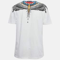 Pre Owned Marcelo Burlon Country of Milan White Grizzly Wings Print Cotton-Shirt XL