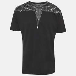Pre Owned Marcelo Burlon County of Milan Black Icon Wings Print Cotton Crew Neck T-Shirt M