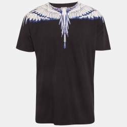 Pre Owned Marcelo Burlon County Of Milan Black Icon Wings Print Cotton Crew Neck T-Shirt M