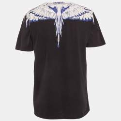 مملوكة مسبقًا Marcelo Burlon County Of Milan Black Icon Wings Print Cotton Crew Neck T-Shirt M