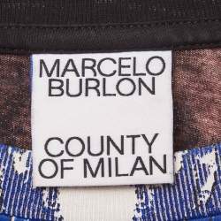 مملوكة مسبقًا Marcelo Burlon County Of Milan Black Icon Wings Print Cotton Crew Neck T-Shirt M