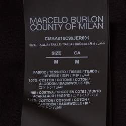 مملوكة مسبقًا Marcelo Burlon County Of Milan Black Icon Wings Print Cotton Crew Neck T-Shirt M