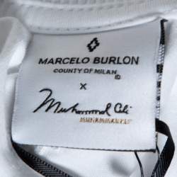 Marcelo Burlon x Muhammad Ali White Graphic Print Cotton T-Shirt M