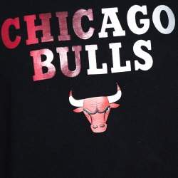 مملوكة مسبقًا Marcelo Burlon X NBA Black Chicago Bulls Print Cotton Sweatshirt M