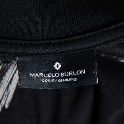 مملوكة مسبقًا Marcelo Burlon Black Wings Printed Cotton Long Sleeve T-Shirt S
