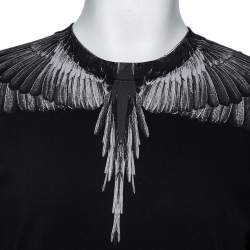 مملوكة مسبقًا Marcelo Burlon Black Wings Printed Cotton Long Sleeve T-Shirt S