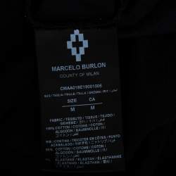 Marcelo Burlon Black Cotton Back Wings Printed Crew Neck T-Shirt M