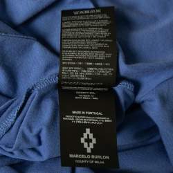 Marcelo Burlon Blue Cotton Printed Crew Neck T-Shirt S