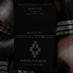 Marcelo Burlon Black Bleached Checked Cotton Flannel Shirt XL 