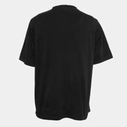 Marcelo Burlon Black Printed Cotton Short Sleeve Oversized T-Shirt M