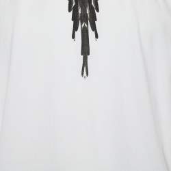 Marcelo Burlon White Icon Wings Printed Cotton Knit Crewneck T-Shirt S