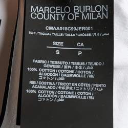 Marcelo Burlon White Icon Wings Printed Cotton Knit Crewneck T-Shirt S