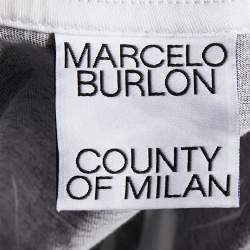Marcelo Burlon White Icon Wings Printed Cotton Knit Crewneck T-Shirt S