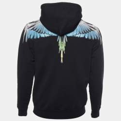 Marcelo Burlon Black Wings Printed Cotton Knit Oversized Hoodie S