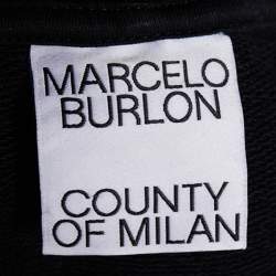 Marcelo Burlon Black Wings Printed Cotton Knit Oversized Hoodie S