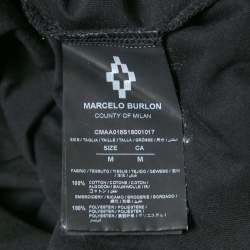 Pre Owned تي شيرت ماسيلو بورلون قطن أسود مطبوع بنصف أكمام مقاس متوسط - ميديوم