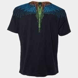 Marcelo Burlon Country of Milan Black Wings Printed Cotton Knit T-Shirt M