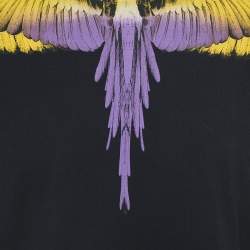 Marcelo Burlon Black Feathers Print Cotton Full Sleeve T-Shirt L