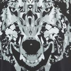 Pre Owned Marcelo Burlon Black Wolf Print Cotton Mahuida Crew Neck T-Shirt L