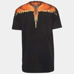 Marcelo Burlon Black Icon Wings Print Cotton Crew Neck T-Shirt L