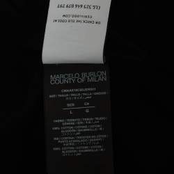 Pre Owned Marcelo Burlon Black Icon Wings Print Cotton Crew Neck T-Shirt L