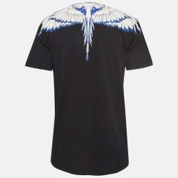 Pre Owned Marcelo Burlon Black Icon Wings Print Cotton Crew Neck T-Shirt L
