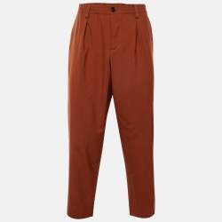 Pre Owned Marni Burnt Orange Wool Trousers M