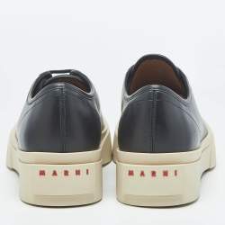 Pre Owned Marni Black Leather Pablo Platform Sneakers Size 46