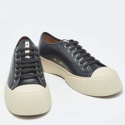 Pre Owned Marni Black Leather Pablo Platform Sneakers Size 46