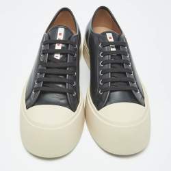 Pre Owned Marni Black Leather Pablo Platform Sneakers Size 46