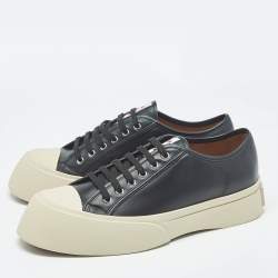 Pre Owned Marni Black Leather Pablo Platform Sneakers Size 46