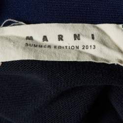 Marni Midnight Blue Cotton Knit Button Front Cardigan S