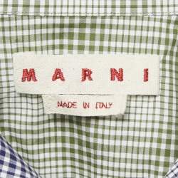 مملوكة مسبقًا Marni Blue Plaid Cotton Short Sleeve Shirt M
